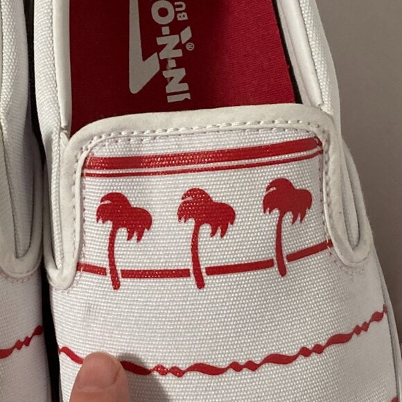 In-N-Out Burger White Drink Cup Slip-On Shoes White & Red Men's Size 8 - Picture 9 of 10